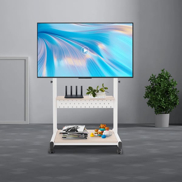 TV-bord, Højdejusterbart, Mobil Design,HVID