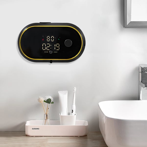 Automatisk Sæbedispenser, Berøringsfri Betjening, LCD Skærm,sort