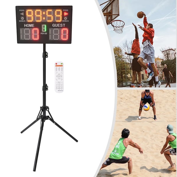 LED Scoreboard, USB-drevet, Fjernbetjening rækkevidde 30 m, Scorevisning 0-199, Vægt under 2,6 kg, 5 lysstyrkeniveauer