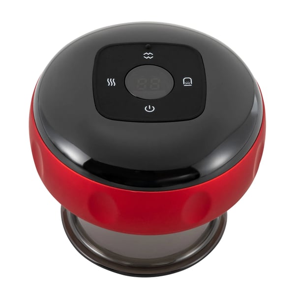 Elektrisk Cupping Massager, 12 Gear Sugekraft, Justerbar Temperatur 38-45℃, Letvægts og Bærbar,sort