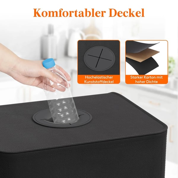 Genbrugsbeholder, 100L kapacitet, kationisk 300D stof, inkluderer 2 aftagelige poser, holdbart design, nem montering