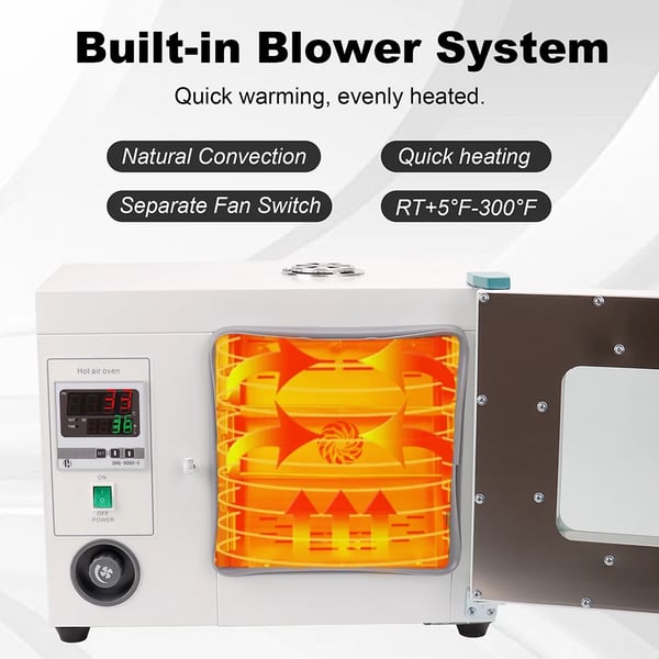 Tørringsskab, 16L kapacitet, digital temperaturkontrol, 50–300°C rækkevidde, 500W effekt, ideel til laboratoriebrug