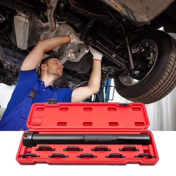 Indvendig Styretøjsfjernelsesværktøjssæt, Kompatibelt med Ford og Chrysler, Inkluderer 9 Adaptorer, Holdbart Varmebehandlet Stål