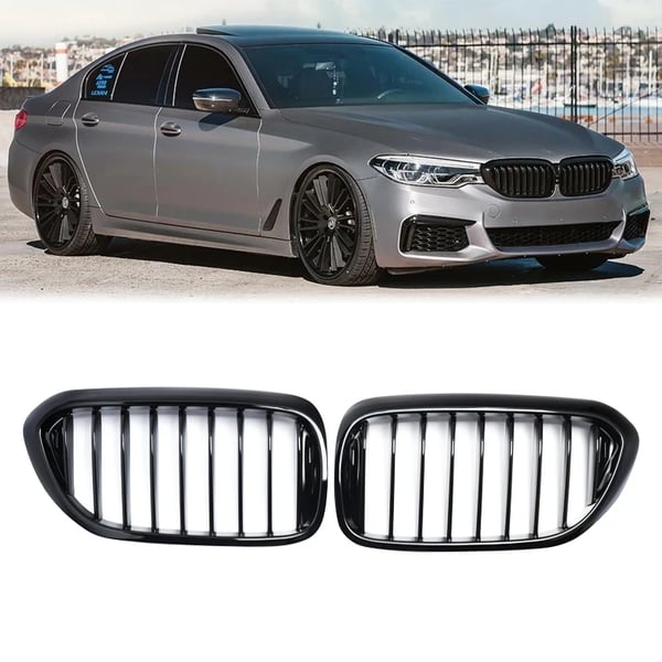 Nyrerist, Glans Sort Farve, Perfekt Pasform til BMW 5 Serie 2017-2020,Gloss Black in Danish is "Blank sort".