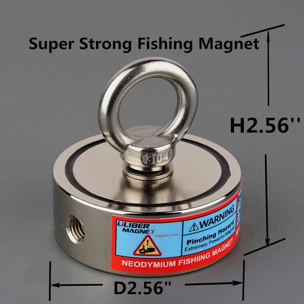 Magnetfiskesæt, 350KG trækstyrke, Neodymium magneter,vertikal træk-kraft, 350KGX2 REB