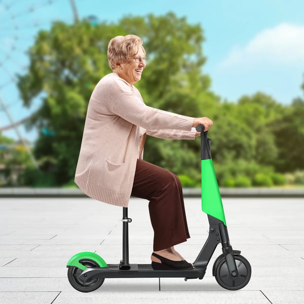 Høj Scooter Sæde, Justerbart Stødabsorberende Sæde, Ergonomisk Design, Komfortabel Tur,sort