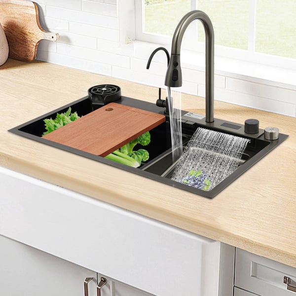 Köksblandare, Hållbart Rostfritt Stål, Modern Design,svart