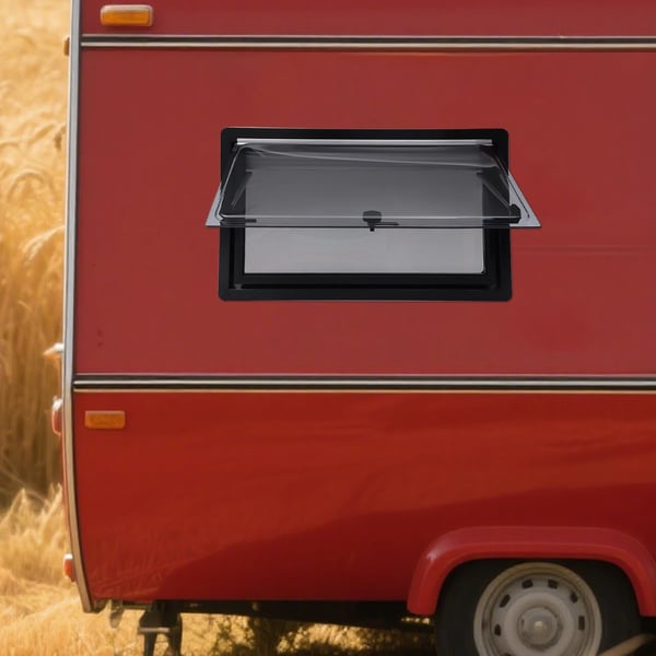 Vinduesmotorhome, Mørklægningsrullegardin, RV Svingvindue,sort
