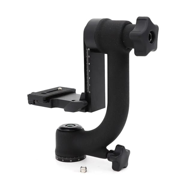 Tripod Gimbal Hoved, Justerbar Højde, Stabil Belastningskapacitet,sort
