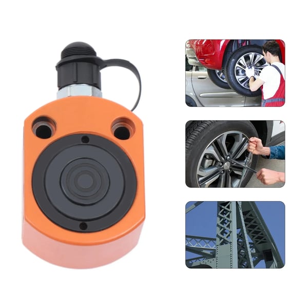 20T Hydraulisk Cylinder Jack, Kompakt Lavprofil Design, Holdbar 45 Stål Konstruktion,Appelsin