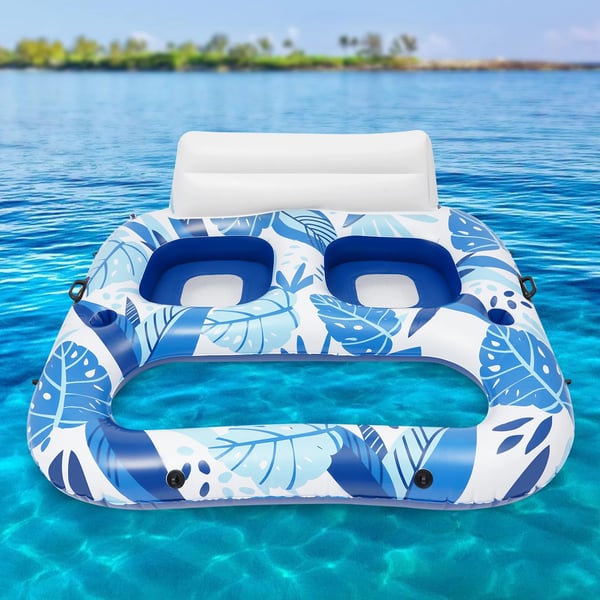 Oppustelig Pool Lounger Flyder, Holdbart Materiale, Ergonomisk Design,HIMMELBLÅ