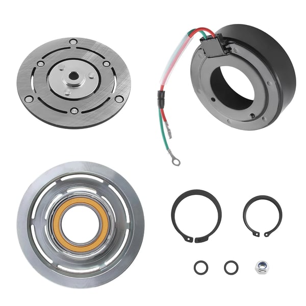 Airconditioningskompressor Magnetisk Kobling, 12V Solenoide Spole, Holdbar Remskive Design, Alsidig Kompatibilitet