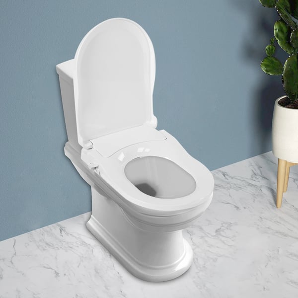 Ikke-elektrisk bidettoilet sæde, dobbelt dyse system, ergonomisk design,HVID