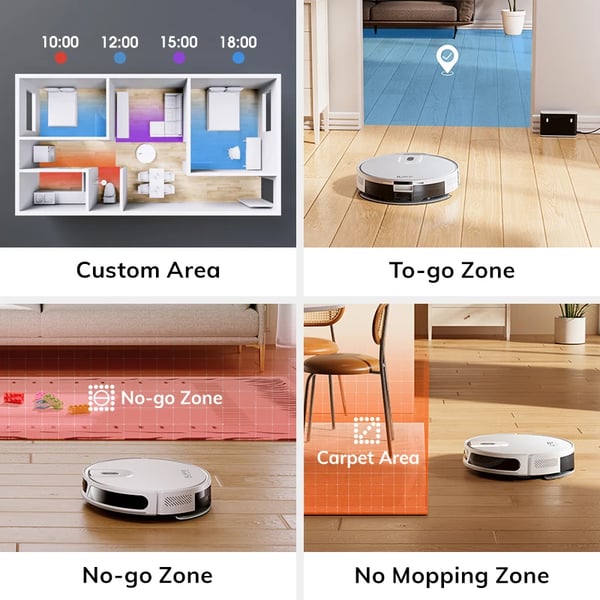 Robotstøvsuger, 5000Pa sugeevne, smart navigation,EU