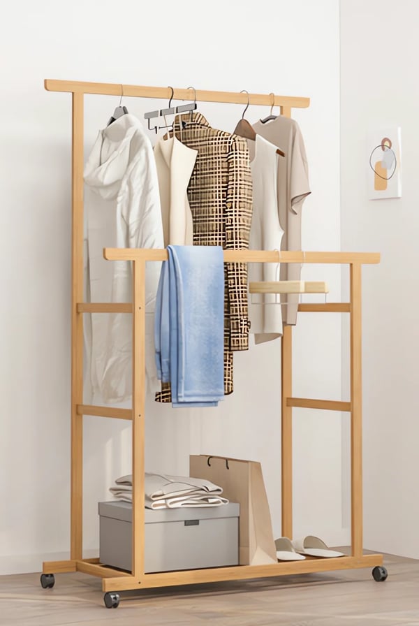 Tøjstativ, Bambusmateriale, Moderne Design,Gul