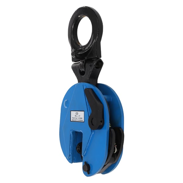 Vertikal Pladeklemme, Legeret Stål, Belastningskapacitet 2T, Kæbeåbning 0-25mm, Dimensioner 38x17x7cm, Nettovægt 7.6kg