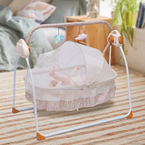 Babysving, Bluetooth Musikafspiller, Sammenklappeligt Design,Khaki