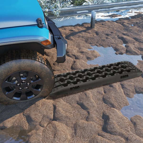 Genopretningsspor, Belastningsevne 10 tons, Dimensioner 105 x 30 x 6 cm, Gummimateriale, Takket Overflade, Kompatibilitet Off-road og Lastbiler