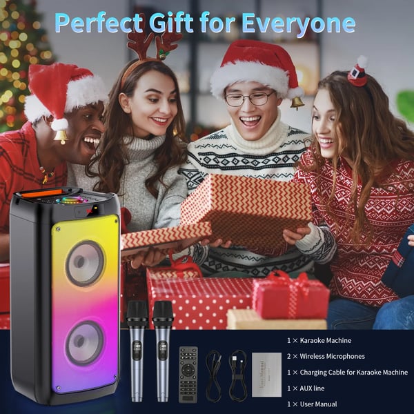 Bluetooth-kaiutin, karaokelaite, LED-juhvalot,Hopea