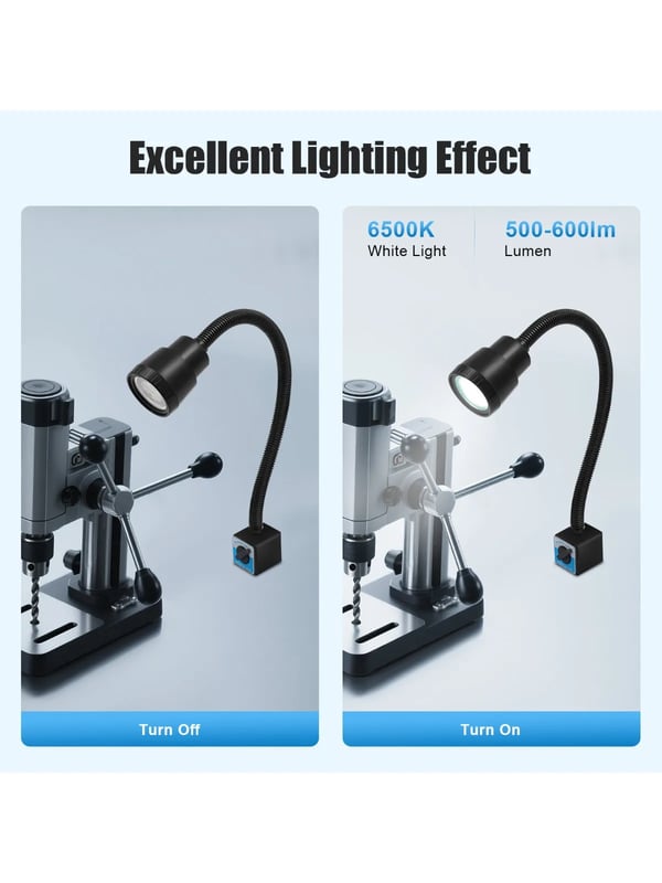 Arbejdslampe, Magnetisk Base, Fleksibel Slange Design,JZ27W8J7EUMLD