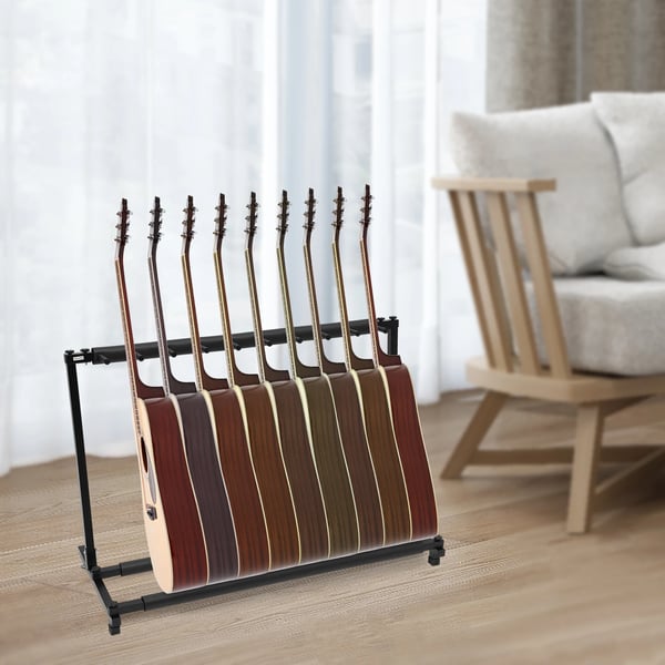 Gitarrställ, rymmer 9 gitarrer, minimalistisk design,svart