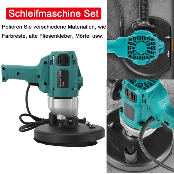 Betongslip, Effekt 2600W, Spänning 220V, Hastighetsområde 1-3000r/min, Hjuldiameter 180mm, Vikt 7.1kg