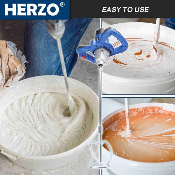 Elektrisk Mixer, 1300W Effekt, 0-680 omdr./min Hastighed, Ergonomisk Håndtag,Blå, EU