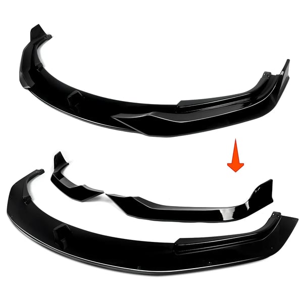 Front Bumper Splitter Lip, Skræddersyet Design, Letvægts Konstruktion,Glansende Sort