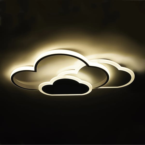 Loftlampe, Skyformet Design, Dæmpbar LED-belysning,HVID, Varm Hvid