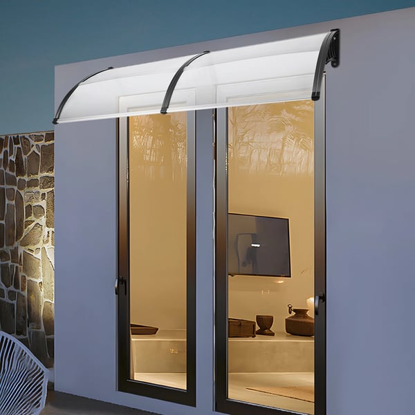Udendørs Patio Markise, Elegant Bueformet Design, Vejrbestandig Holdbarhed,M, Klar