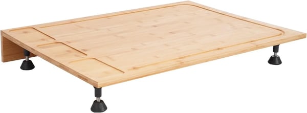 Bambus Kogeplade Dæksel, 29,5" x 21,3", Vandafvisende, Aftagelige Ben, Letvægts, Multifunktionel