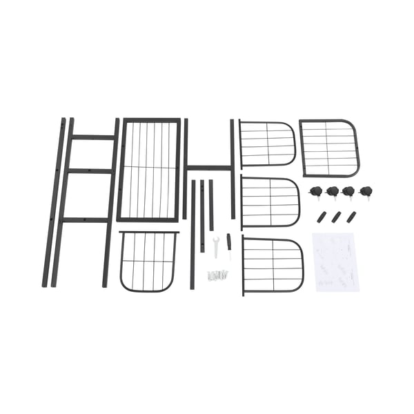 Plantebord, 6-lags design, mobil med hjul,sort