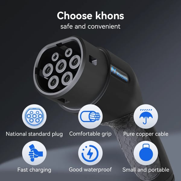 EV-ladekabel, TPU-materiale, 5 m længde,22kw 32A 3Fase