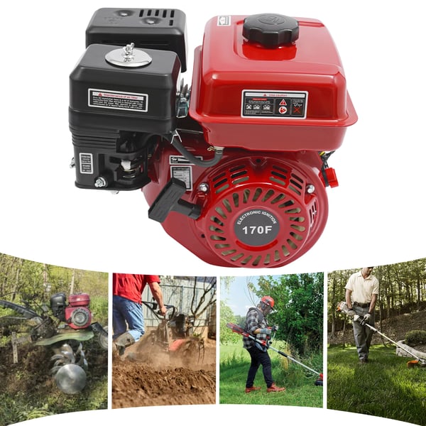 Benzinmotor, 7,5 HK, Snorstartmotor,Rød