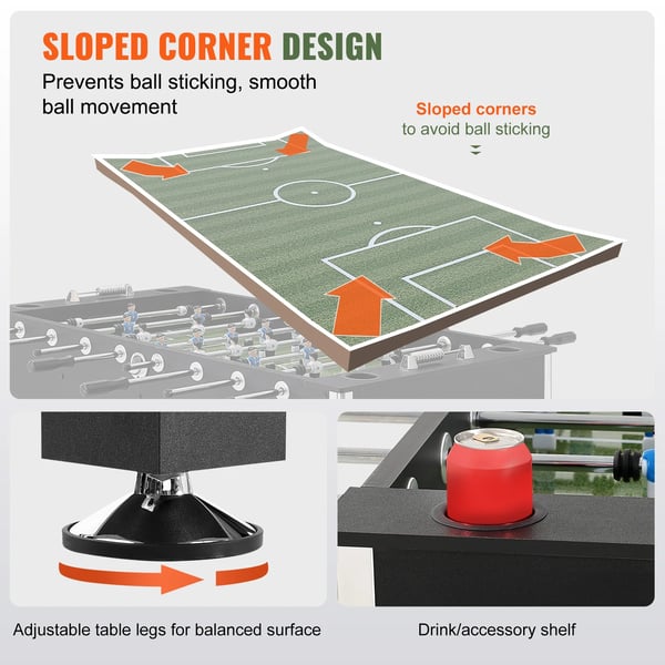 Fusballbord, Modern Design, Lätt Montering,55in