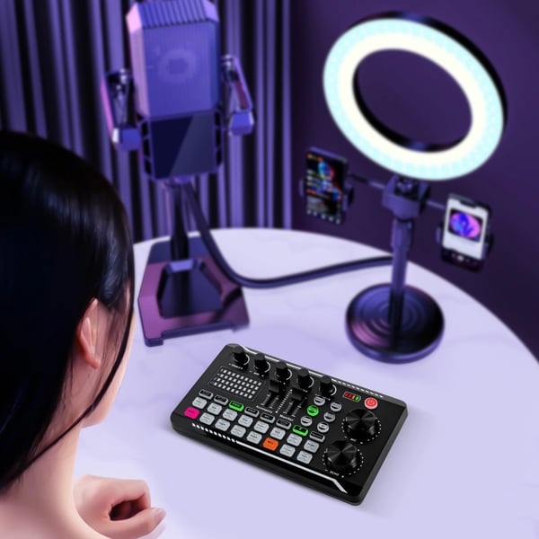 Lydmixerpult, Flere Lydeffekter, LED-belysning,sort