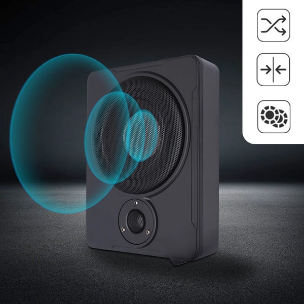Bil Subwoofer, Aktiv Basforstærkning, Kompakt Design,Sort