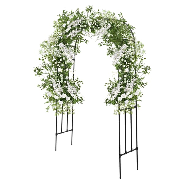 Havebue Trellis, Fritstående Design, Elegant Snoet Mønster,sort