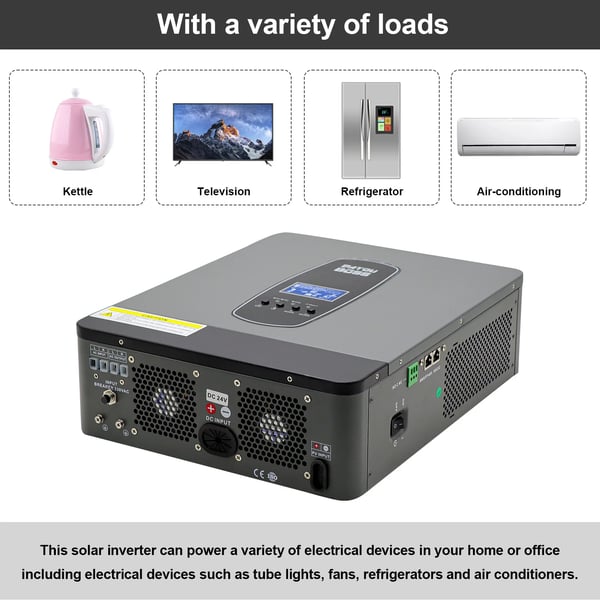 DATOUBOSS Hybrid Sol inverter, 3000W Output, Europæisk Stiktype,SP3000W-24V 50 60Hz