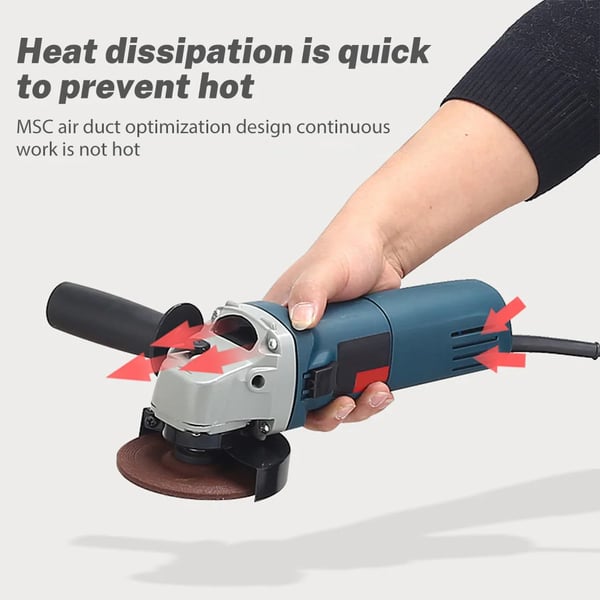 Vinkelslip, 6-hastighetsjustering, ergonomisk design,EU, 125mm EU PLUG
