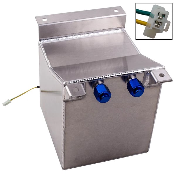 Brændselscelletank, 2,5 gallons kapacitet, 6061-T6 aluminium, 8x8,25x10 tommer, 10AN han fitting, inkluderer eksplosionssikkert skum