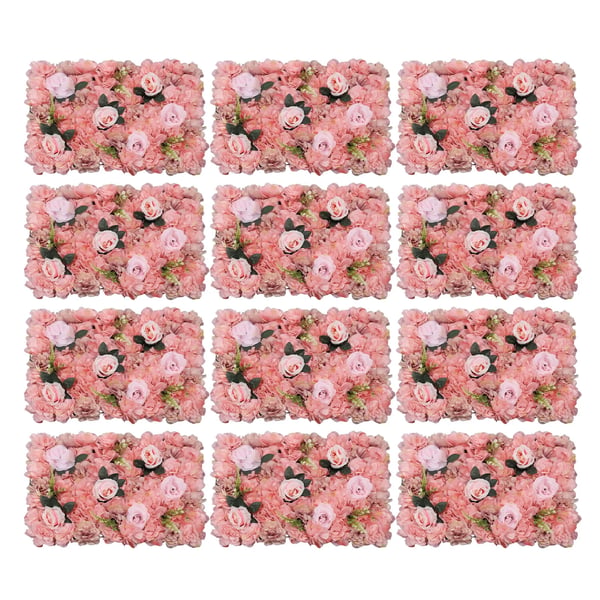 Blomster Vægpanel, 12-delt Sæt, Realistisk Blomsterdesign,Pink