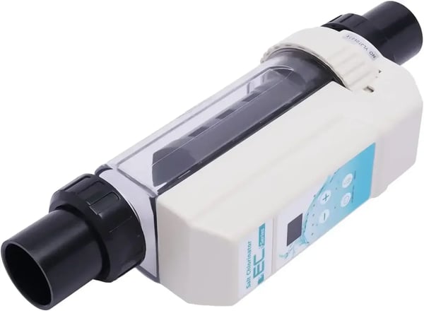 Saltvandsklorinator, 4A strøm, 220V spænding, op til 50m³ kompatibilitet, 2700-4500 ppm saltkoncentration, selvrensende funktion