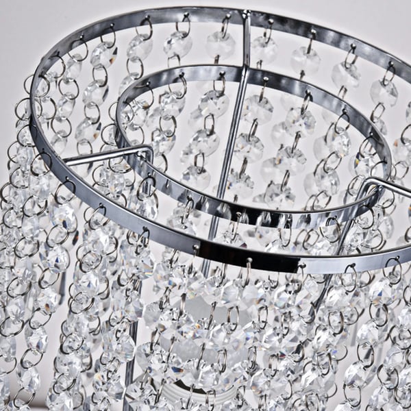 Krystal Bordlampe, Blød Øjenbeskyttelse, Elegant Design,Sølv, Elfenben, HVID