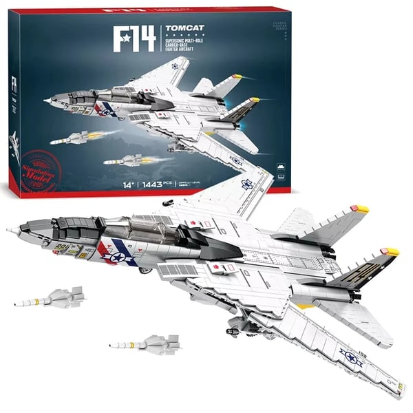 Flyvemaskinemodel, MOC-design, 1443 dele,F14, Med Kasse