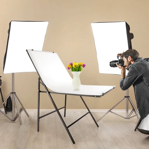 Fotografi Aluminiumlegering Baggrundsbord, 60*100 cm Størrelse, Ensfarvet PVC,fotoboks