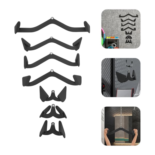Lat Pulldown Bar Vedhæftninger, Høj Belastningskapacitet, Ergonomisk Design,sort