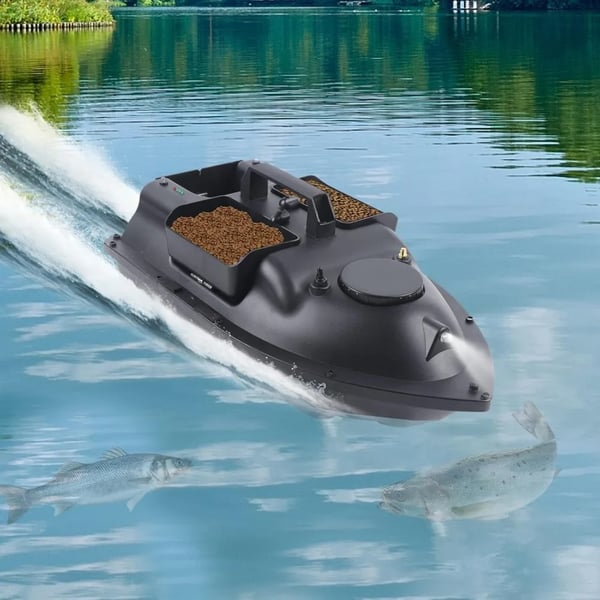 Fiskebaitbåd, 2 kg belastningskapacitet, 500 m kontrolområde, ABS-materiale,sort