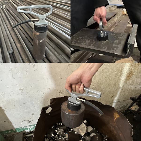 Magnetisk opsamler værktøj, hurtigfrigivelsesmekanisme, ergonomisk håndtag,Sølv