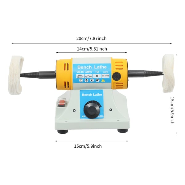 Poleringsmaskine, 320W effekt, justerbar hastighed 800-10000 RPM, spænding 220V AC, produktstørrelse 20*15 cm, vægt 2,38 kg